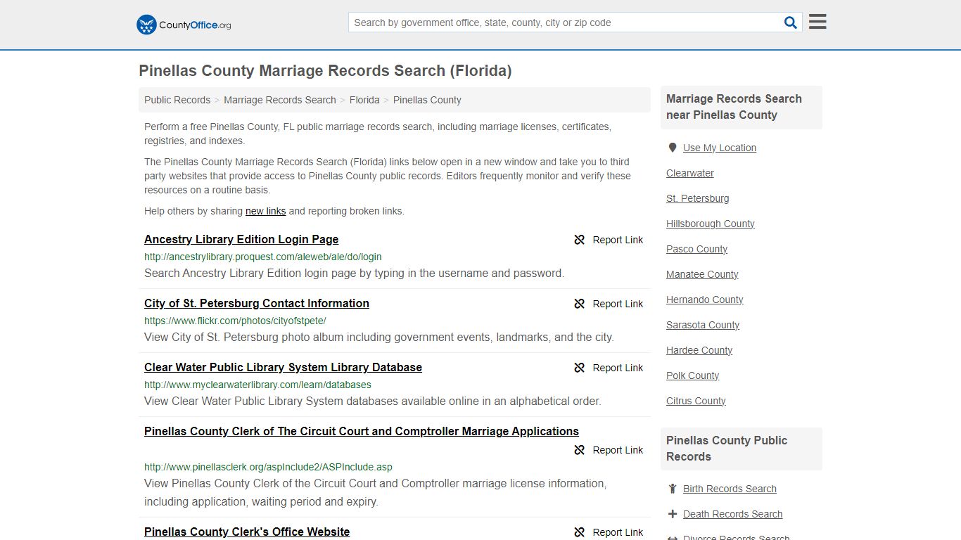 Marriage Records Search - Pinellas County, FL (Marriage Licenses ...